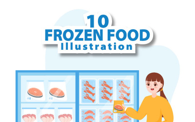 10 Dondurulmuş Gıda Mağazası İllüstrasyonu
