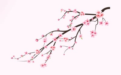 Kirschblütenzweig mit Sakura-Blumendesign