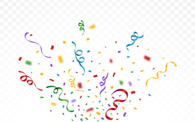 Vector de explosión de confeti colorido