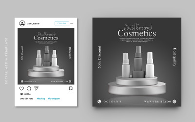 Cosmetische productpromotie Instagram-post en sociale media-banner