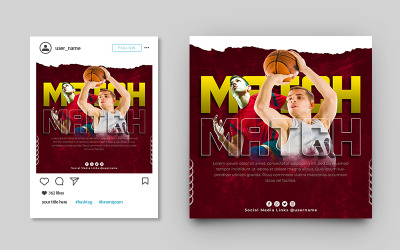 Fotbalový střelec Sociální Media Post Banner šablona