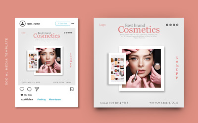 Kosmetik-Verkaufsförderung Social-Media-Banner-Post-Vorlage