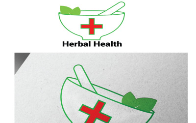 Kräuter- oder Gesundheits-Logo-Design-Vorlage