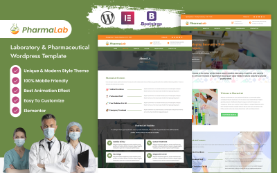Pharmalab - Plantilla de WordPress para laboratorios y productos farmacéuticos