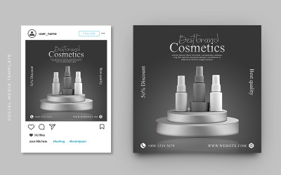 Promozione di prodotti cosmetici Instagram Post e banner sui social media