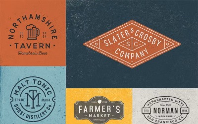 Set med 10 vintage logotyper/märken gratis
