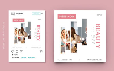 Skin Cosmetic Social Media Post Banner Template Design