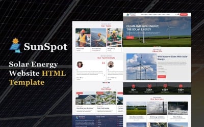 Sunspot - Modèle de site Web HTML5 pour l&amp;#39;énergie solaire