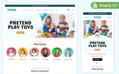Tema de juguetes de Shopify - Tienda de Dropshipping de Shopify - Tema de niños de Shopify - Tema de Shopify | OS2.0