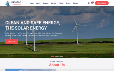 Zonnevlek - HTML5-websitesjabloon voor zonne-energie