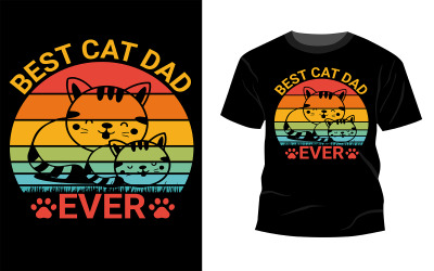 Citazione ispiratrice di motivazione con testo Best Cat Dad Ever Vector Tipografia T-shirt Design