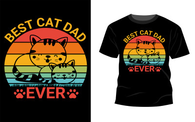 Inspirující motivační nabídka s textem Nejlepší kočičí táta všech dob vektorový typografický design trička