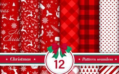 12 Noel Desen Şablonu Tasarım Paketi