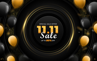 Realistický prodej zlata a tmavého prémiového pozadí návrhu vektoru