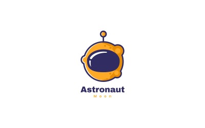 Astronaut Moon Jednoduché Logo