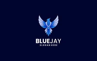 Blue Jay Logo-Design mit Farbverlauf