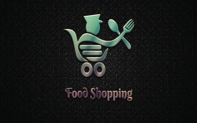 Logo-sjablonen voor online eten winkelen