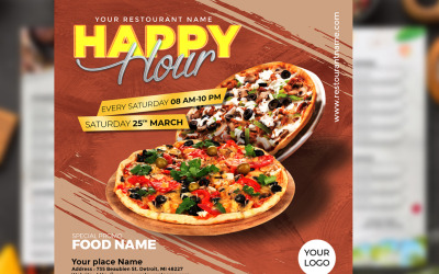 Modèle de flyer de pizza - médias sociaux
