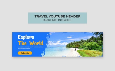 Дизайн заголовка обложки YouTube для путешествий