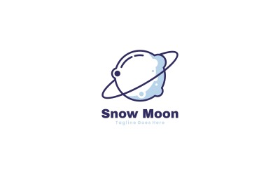 Stile logo semplice luna di neve