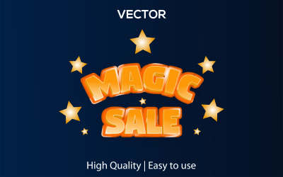 Волшебная распродажа | Распродажа 3D Magic | Реалистичный стиль текста | Премиум редактируемый векторный текстовый эффект