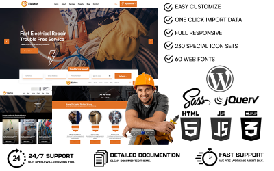 Elektra - Thème WordPress pour les services d'électricité