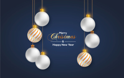 Merry Christmas bollar samling av julgranskulor på bakgrund