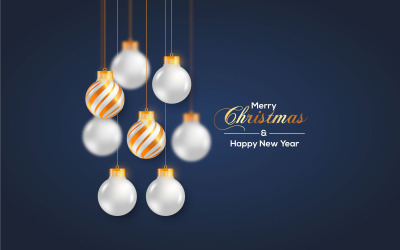 Merry Christmas Social Media Post Realistiska julkulor Illustration Social Media Post