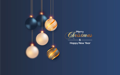 Realistic Christmas Balls Illustration For  Template Design