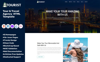 Toeristisch - HTML-sjabloon voor reis- en reisbureaus