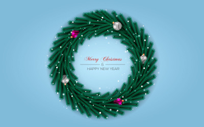 Adventskranz Dekoration mit Pine Branch Christmas White Ball und Stern