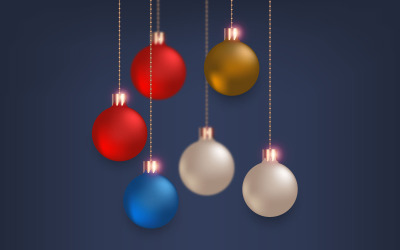Boules De Noël Vector Set Design Boule De Noël Réaliste Blanche Avec Impression Et Motifs De Noël
