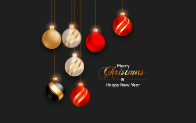 Boże Narodzenie kulki wektor scenografia. Kolorowe 3d Realistyczne Christmas Ball I Wzory