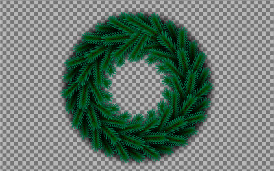 Christmas Wreath Decoration With Pine Branch Christmas Ball And  Empty Background