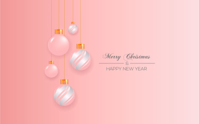 Collection de boules de Noël décoratives Concept rose