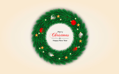 Corona De Navidad Con Rama De Pino Bolas De Navidad Blancas