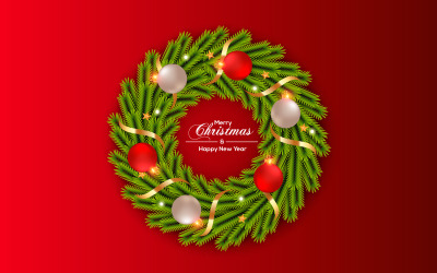 Decoración De Corona De Navidad Con Rama De Pino De Colores
