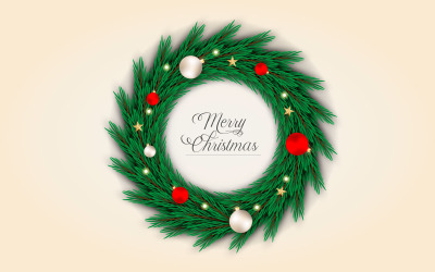 Diseño de decoración de vectores de corona de Navidad