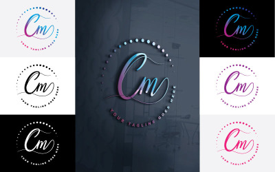 Fotografi CM-bokstavslogodesign för din studiomärkesidentitet