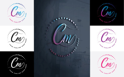 Photography CM Letter Logo Design az Ön stúdió-márkaidentitásához