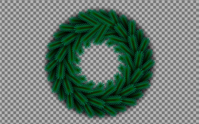Weihnachtskranz Dekoration mit Pine Branch Christmas Ball und leeren Hintergrund