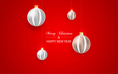 Weihnachtskugeln Vektor Bühnenbild. Realistische Weihnachtskugel mit Weihnachtsdruck und Mustern