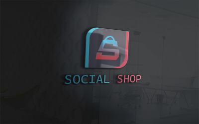 La plantilla de logotipo de tienda social con letra S se puede utilizar para cualquier tienda de regalos