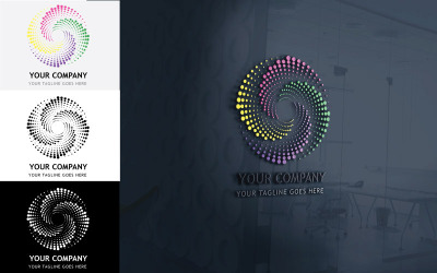 Nová profesionální Doted Technology Company Logo Design-Identita značky