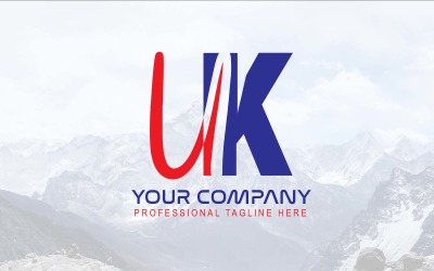 Professionale e moderno UK Letter Logo Design-Identità del marchio
