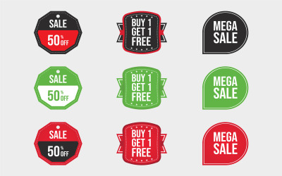 Vente Discount Badge Set Vector Element