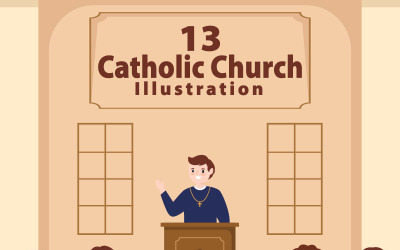 13 Catedral Igreja Católica Ilustração