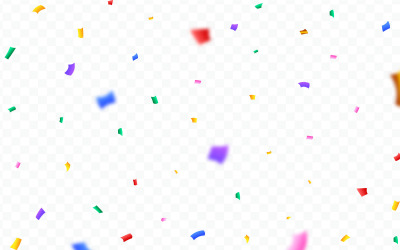 Confettis et ruban de fête multicolores