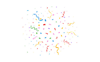 Confettis multicolores et explosion de guirlandes