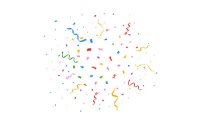 Explosión de confeti y oropel multicolor